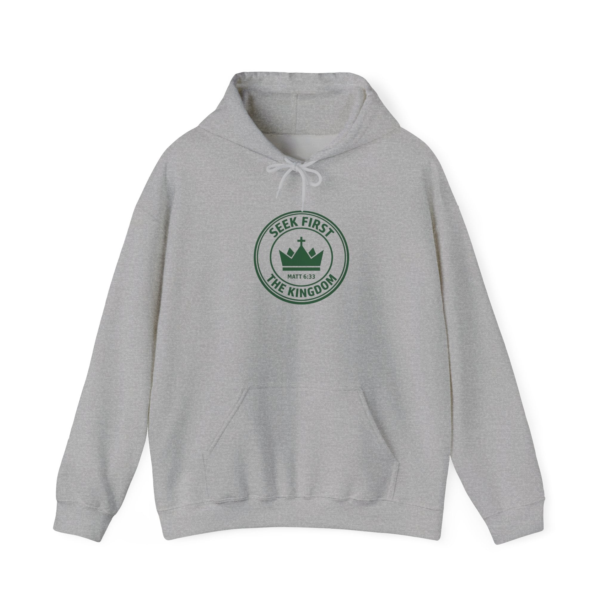 Seek First the Kingdom Hoodie | Christian streetwear, vintage-wash crest