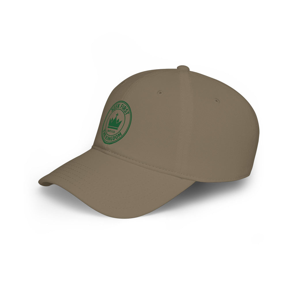 "Seek First the Kingdom" Low Profile Baseball Cap — Logo Embroidered Hat