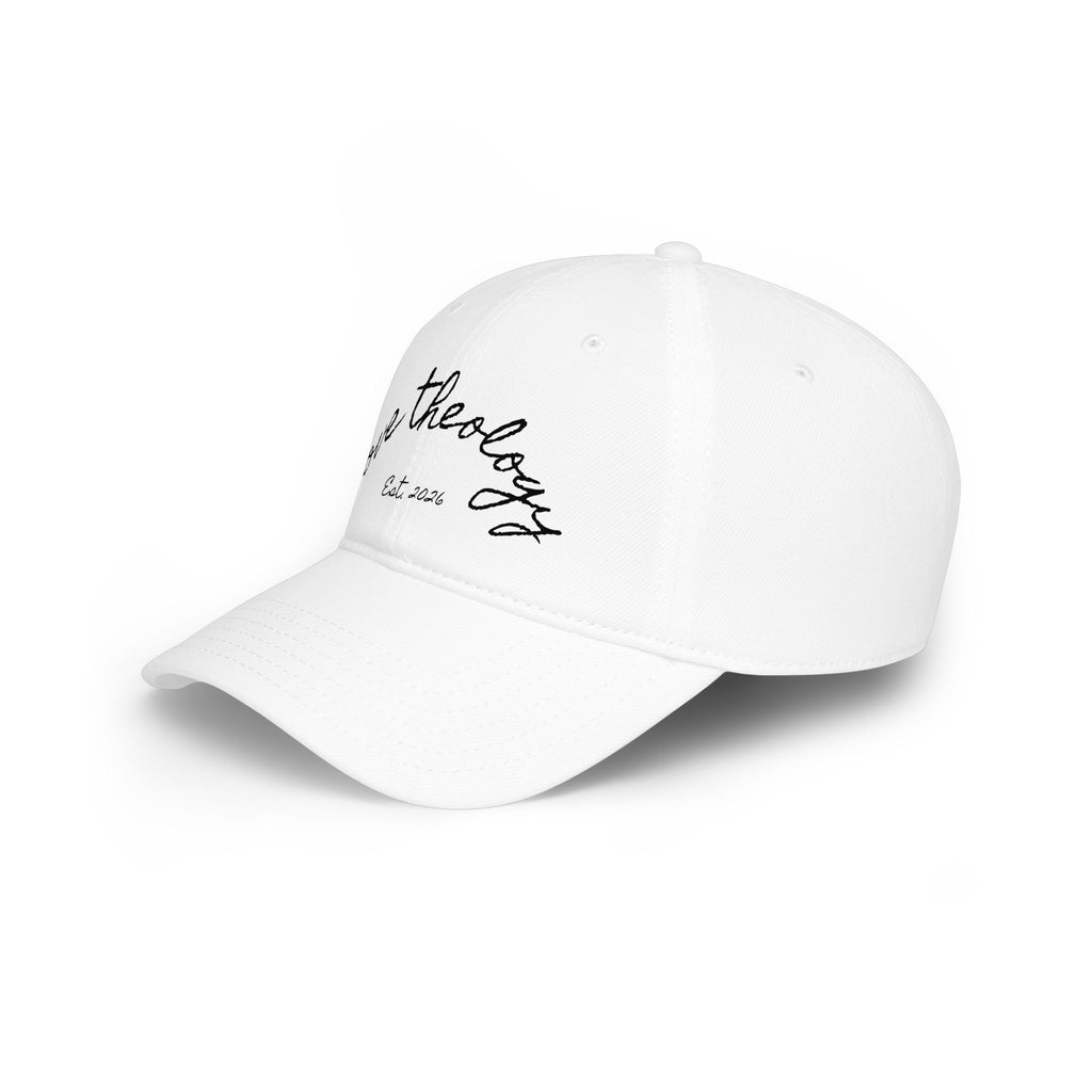 Love Theology Low Profile Cap — Script Embroidered 'Est. 2026' Baseball Hat