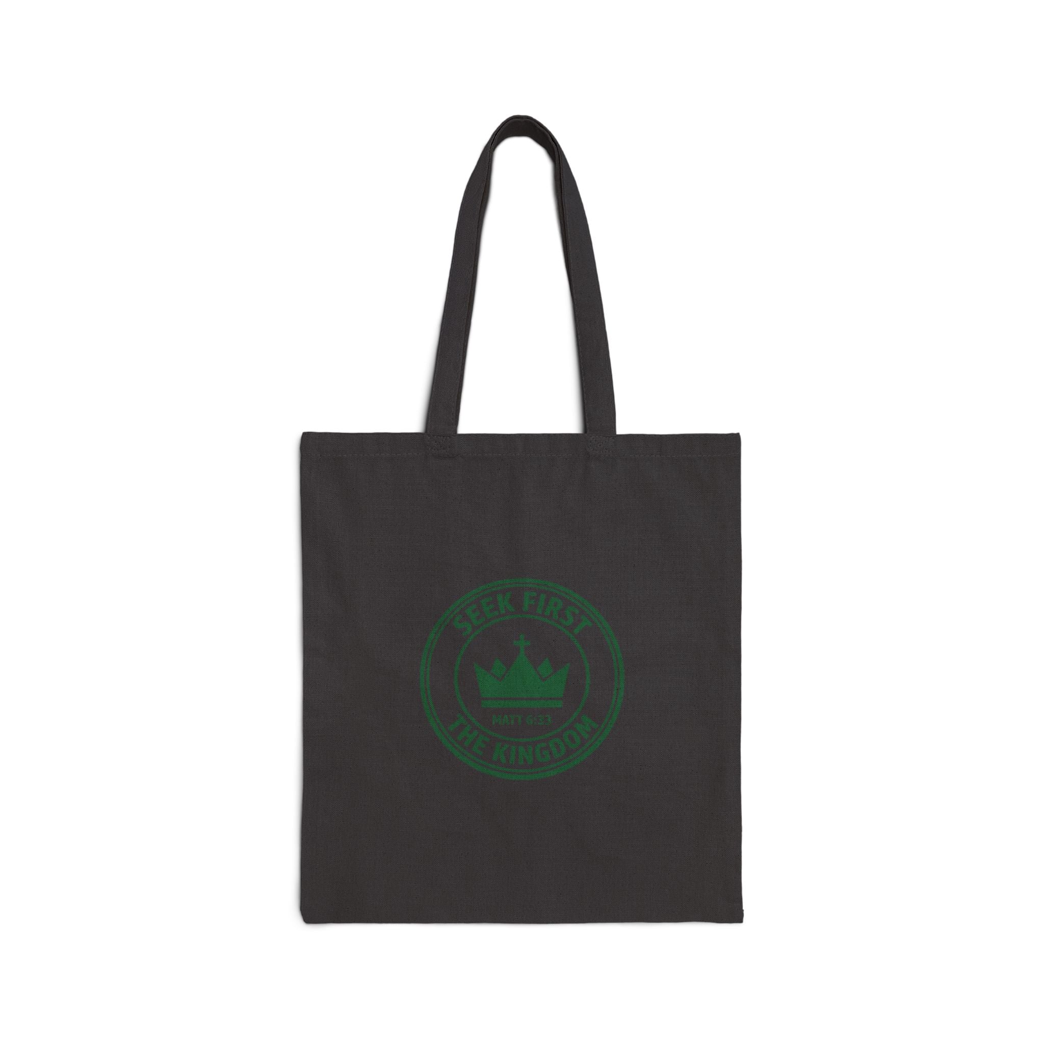 Seek First the Kingdom Tote, Christian Streetwear, Vintage Athletic Crest