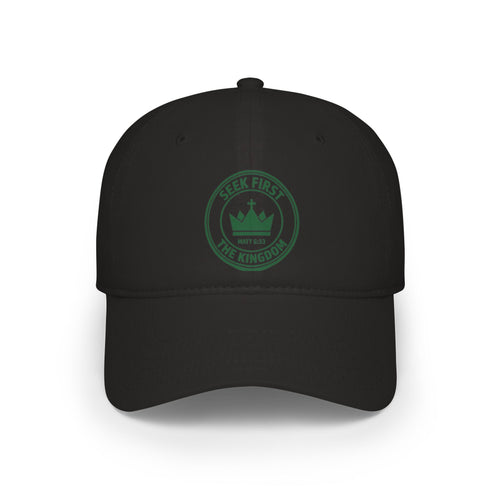 "Seek First the Kingdom" Low Profile Baseball Cap — Logo Embroidered Hat