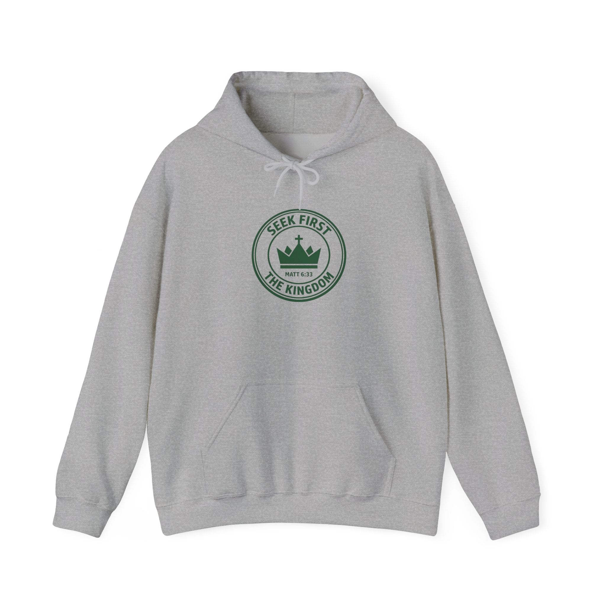Seek First the Kingdom Hoodie | Christian streetwear, vintage-wash crest