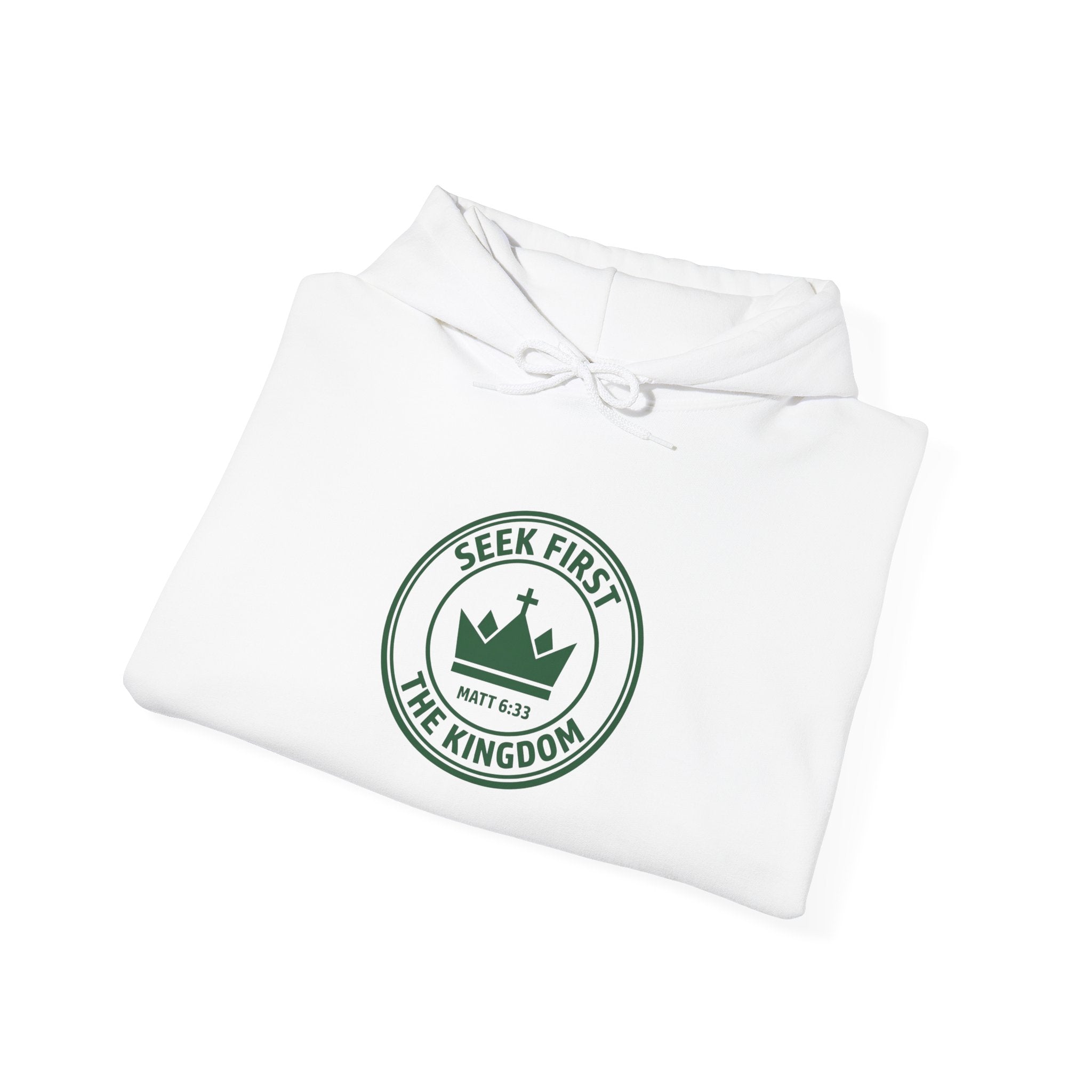 Seek First the Kingdom Hoodie | Christian streetwear, vintage-wash crest