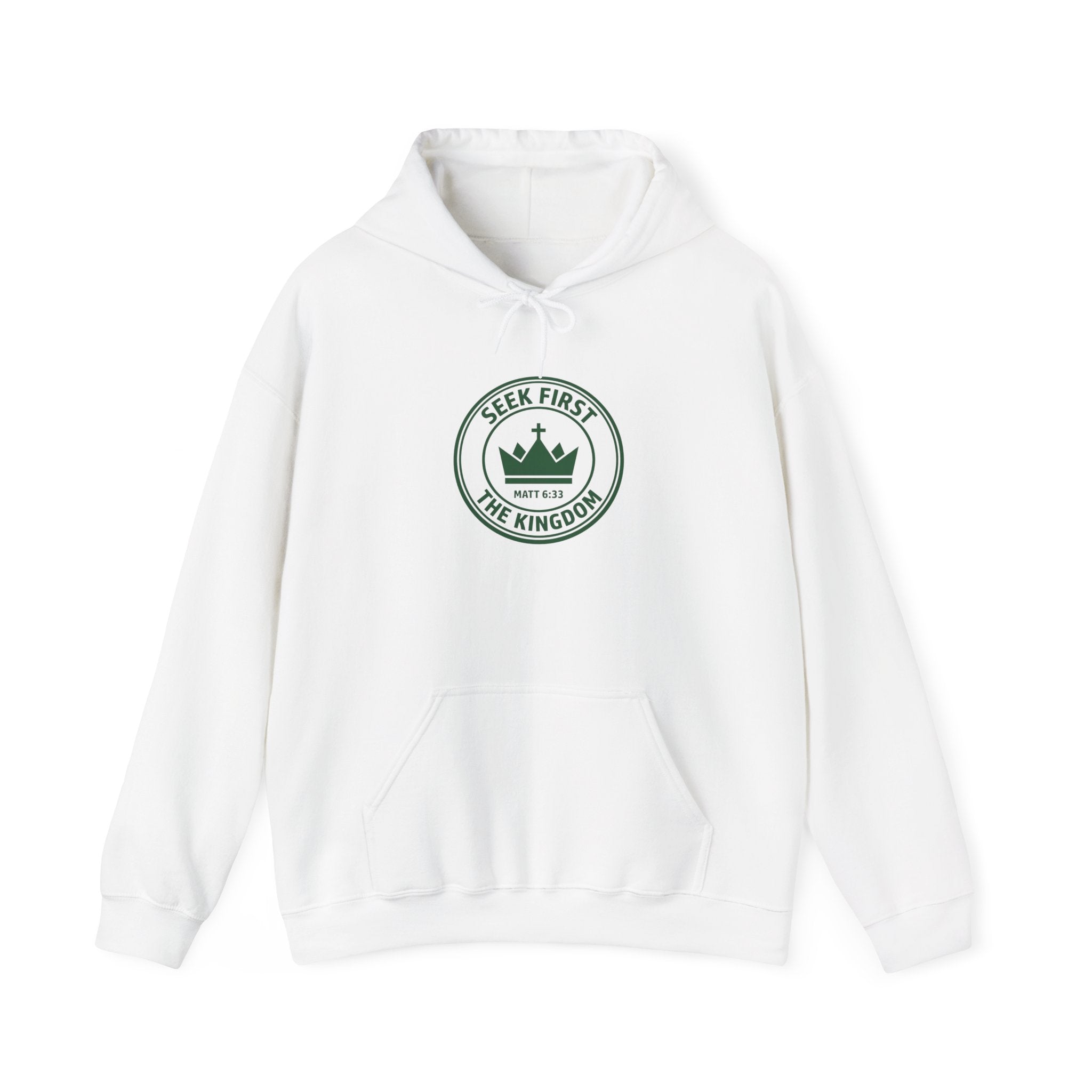 Seek First the Kingdom Hoodie | Christian streetwear, vintage-wash crest