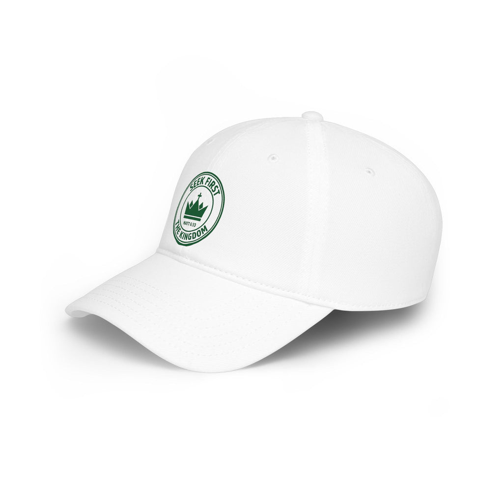 "Seek First the Kingdom" Low Profile Baseball Cap — Logo Embroidered Hat