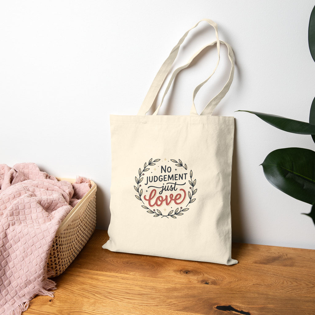 No Judgement Just Love Cotton Canvas Tote Bag