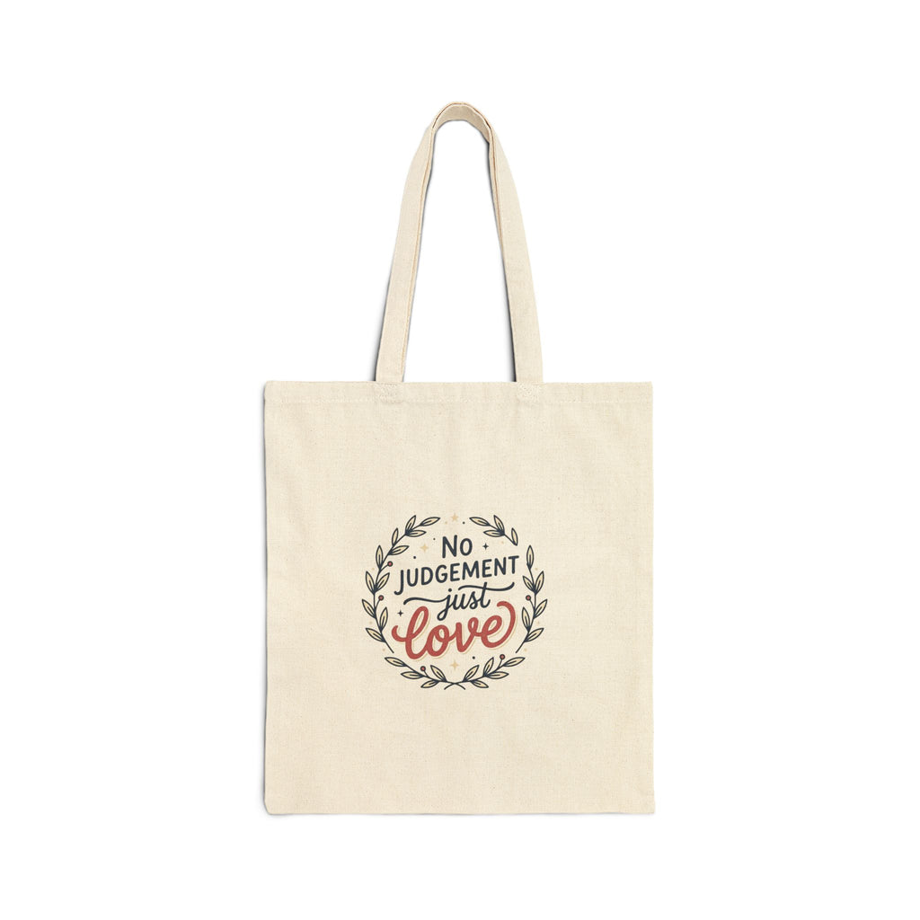 No Judgement Just Love Cotton Canvas Tote Bag