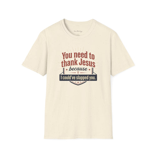 Christian Humor T-Shirt — "You Need to Thank Jesus Because I Could've Slapped You"