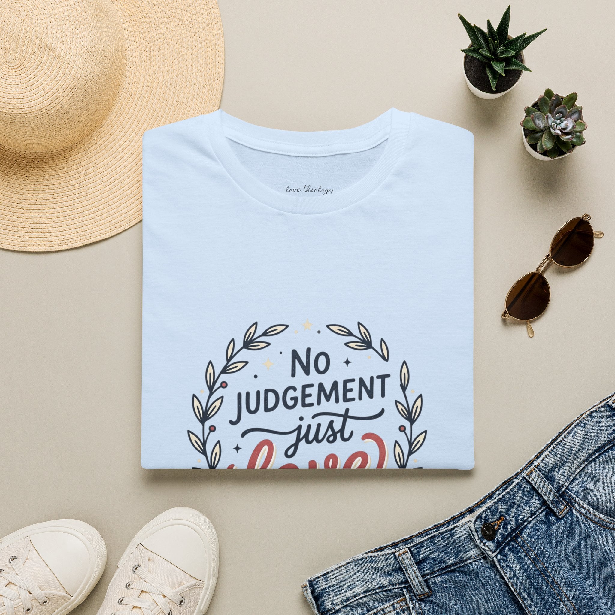 "No Judgment Just Love" Floral Laurel Tee