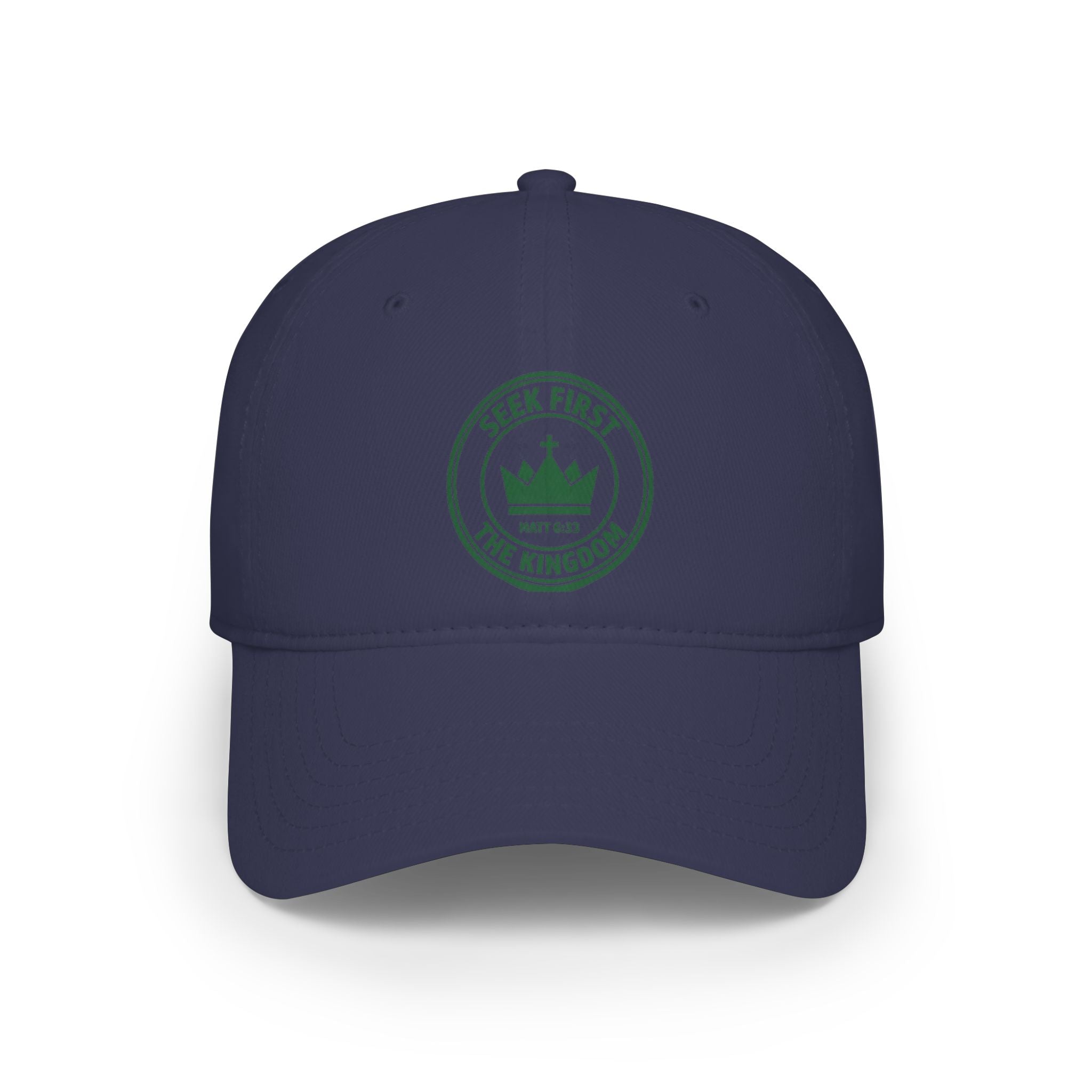 "Seek First the Kingdom" Low Profile Baseball Cap — Logo Embroidered Hat