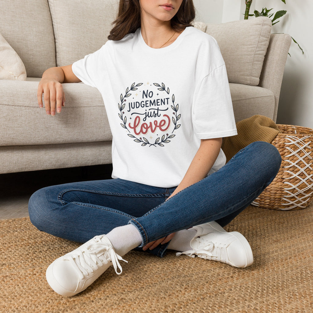 "No Judgment Just Love" Floral Laurel Tee