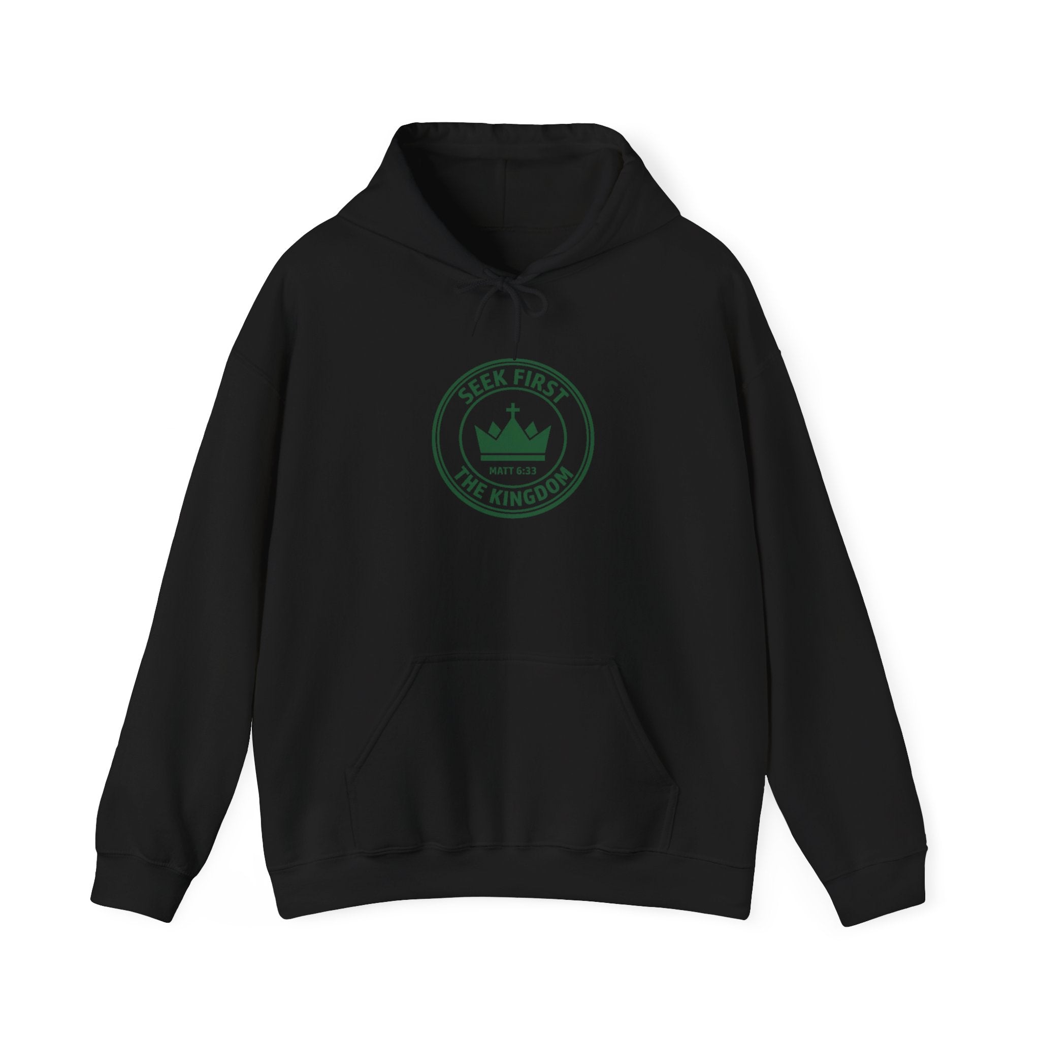 Seek First the Kingdom Hoodie | Christian streetwear, vintage-wash crest
