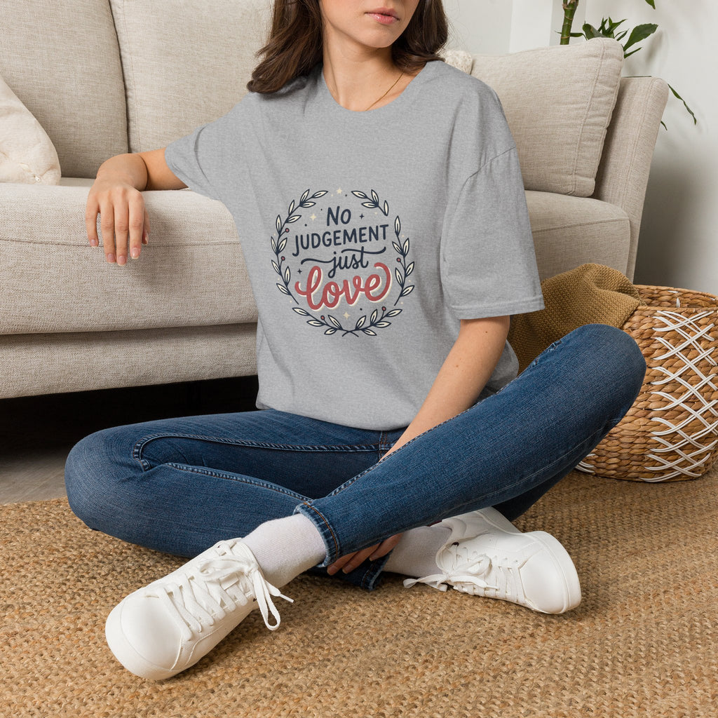 "No Judgment Just Love" Floral Laurel Tee