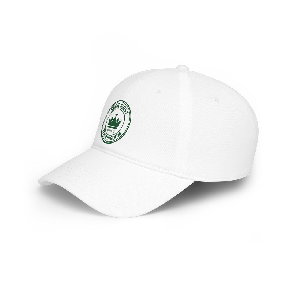 "Seek First the Kingdom" Low Profile Baseball Cap — Logo Embroidered Hat