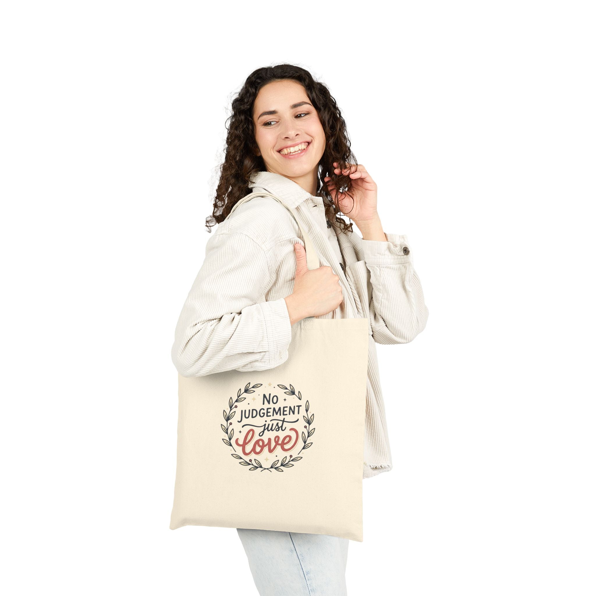 No Judgement Just Love Cotton Canvas Tote Bag
