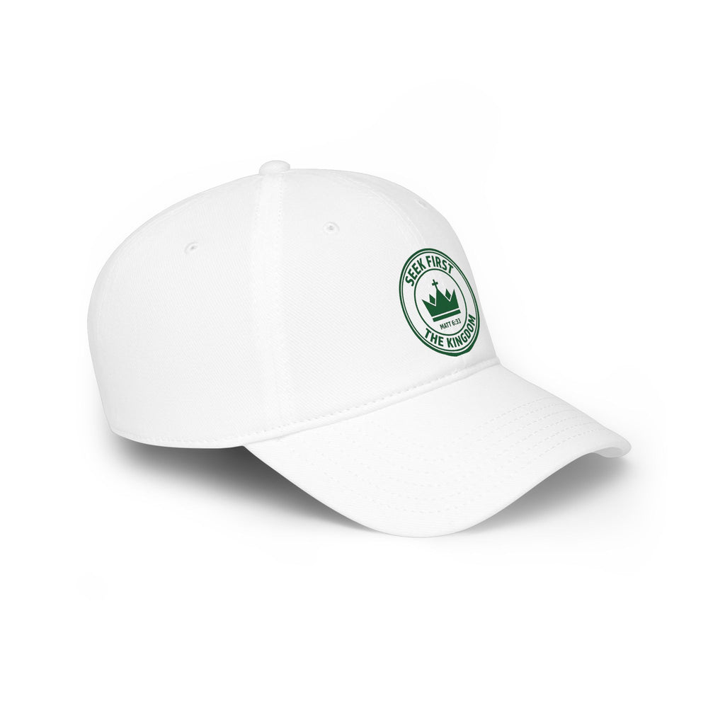 "Seek First the Kingdom" Low Profile Baseball Cap — Logo Embroidered Hat