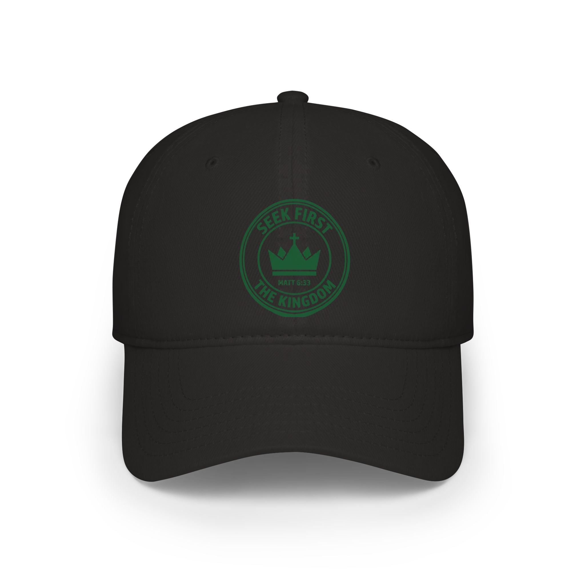 "Seek First the Kingdom" Low Profile Baseball Cap — Logo Embroidered Hat