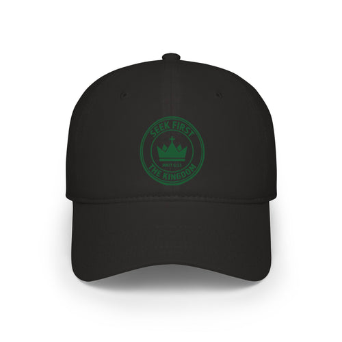 "Seek First the Kingdom" Low Profile Baseball Cap — Logo Embroidered Hat