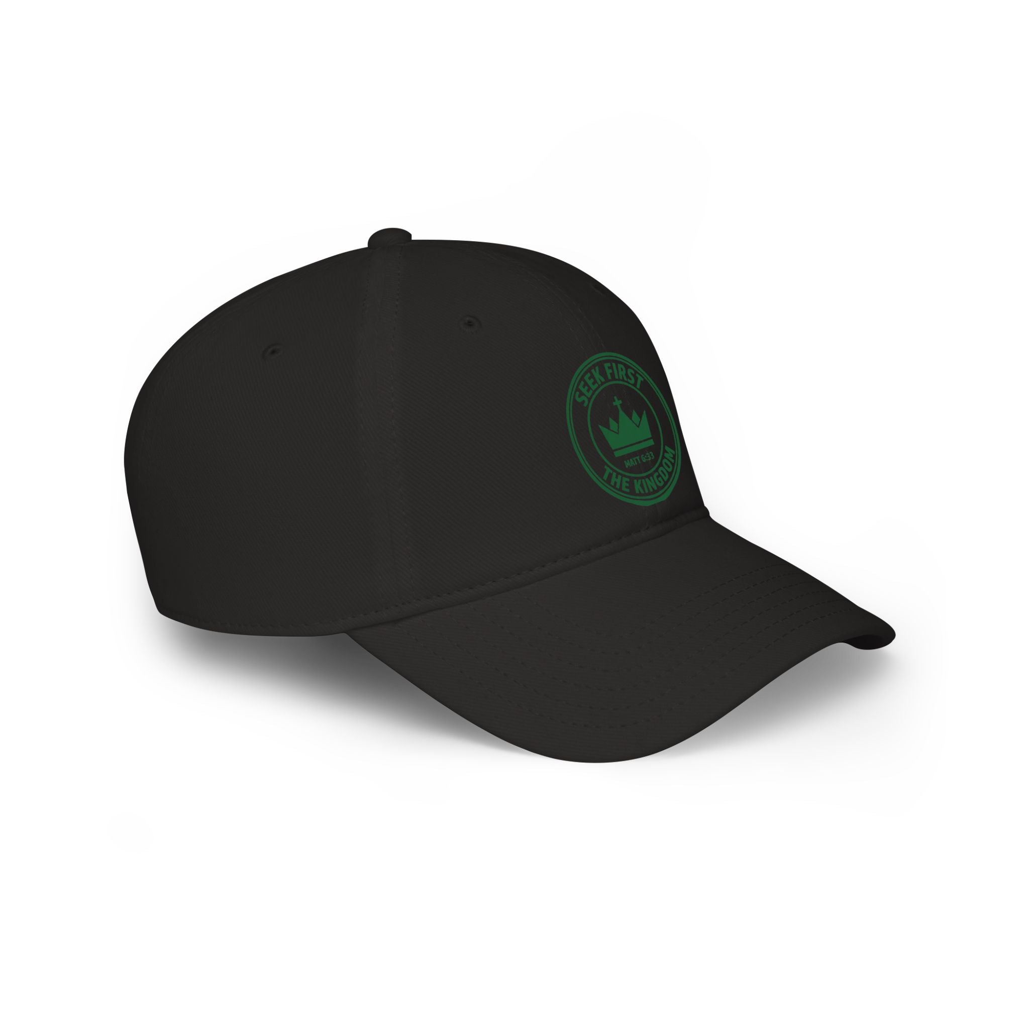 "Seek First the Kingdom" Low Profile Baseball Cap — Logo Embroidered Hat
