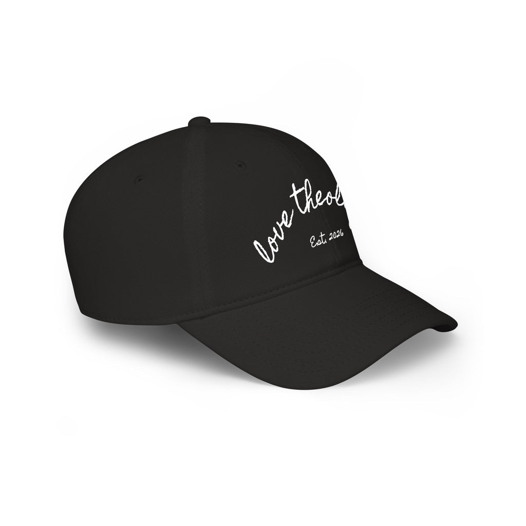 Love Theology Low Profile Cap — Script Embroidered 'Est. 2026' Baseball Hat
